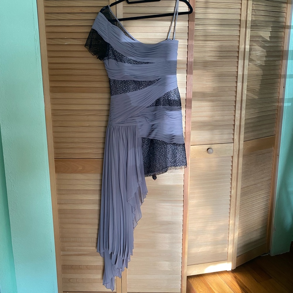 Elegant Gray One-Shoulder Prom Dress